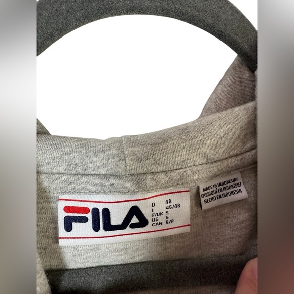 FILA Men’s Short Sleeve Hoodie Gray Red White Small - Picture 5 of 8